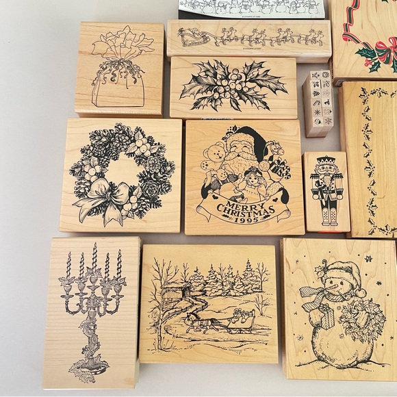 PSX Northwoods Magenta & Others Christmas Holiday Rubber Stamp Lot Winter Scene - Picture 5 of 13